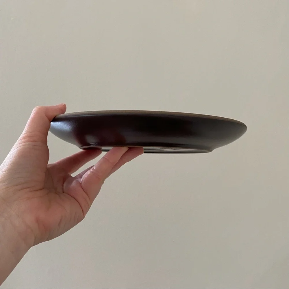 $46 Heath Ceramics Aqua Chocolate Crown Color Coupe Salad Plate 8.25'' Diameter